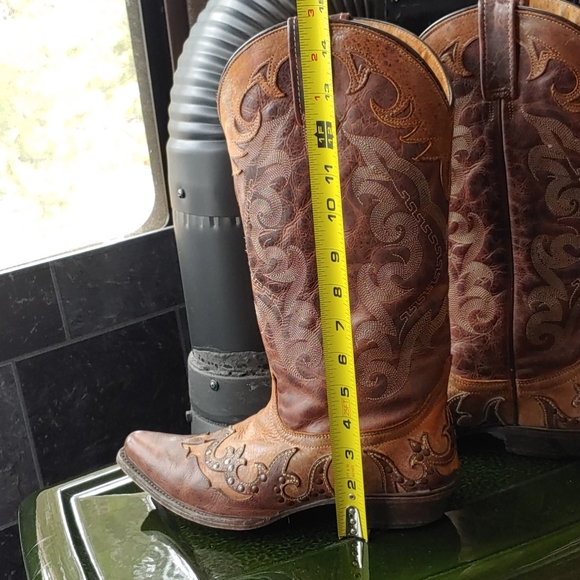 Ladies Western Leather Stitched Boots Size 9M - Picture 6 of 13